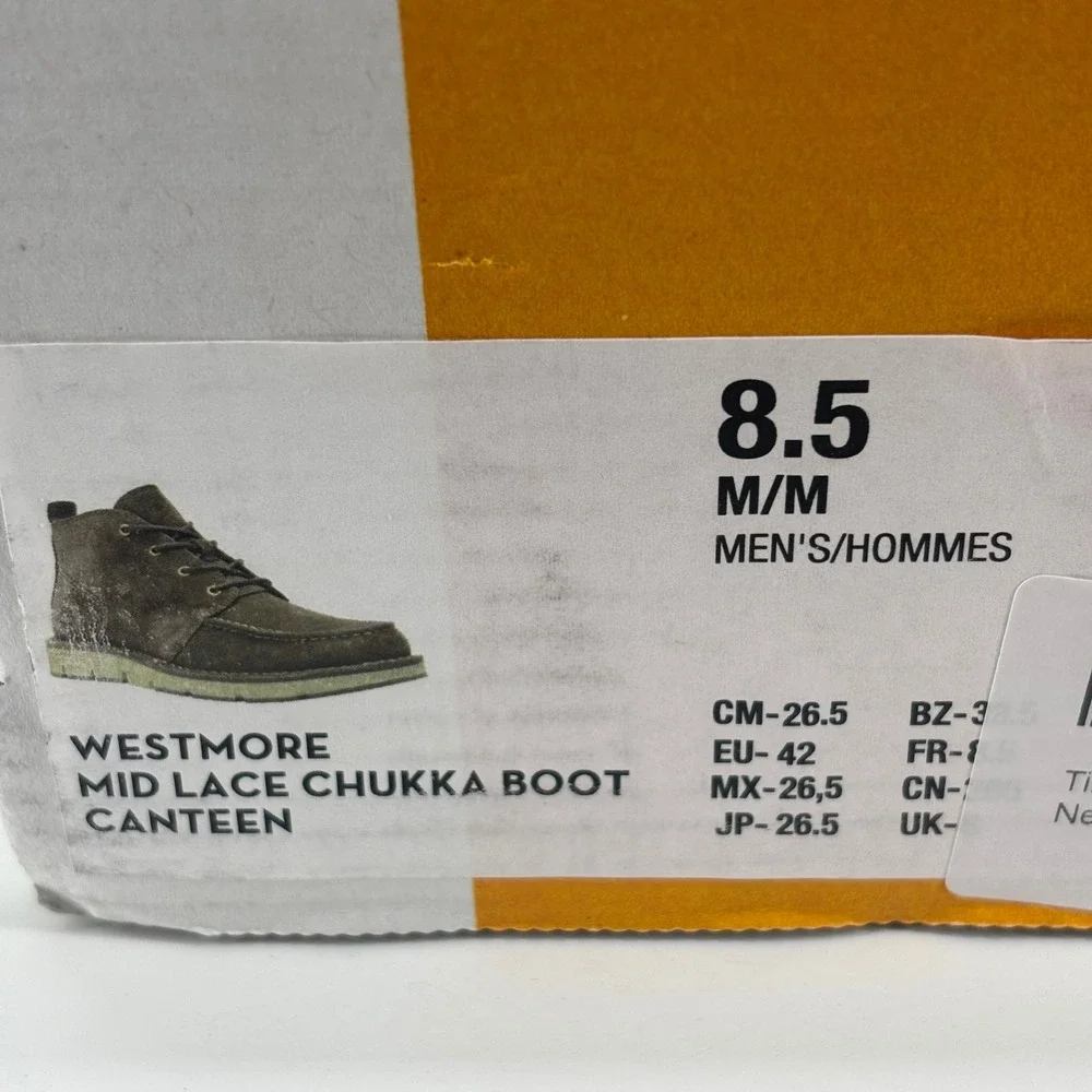 Timberland Westmore Mid Lace Chukka Boot Mens 8.5 Canteen Brown Suede SensorFlex
